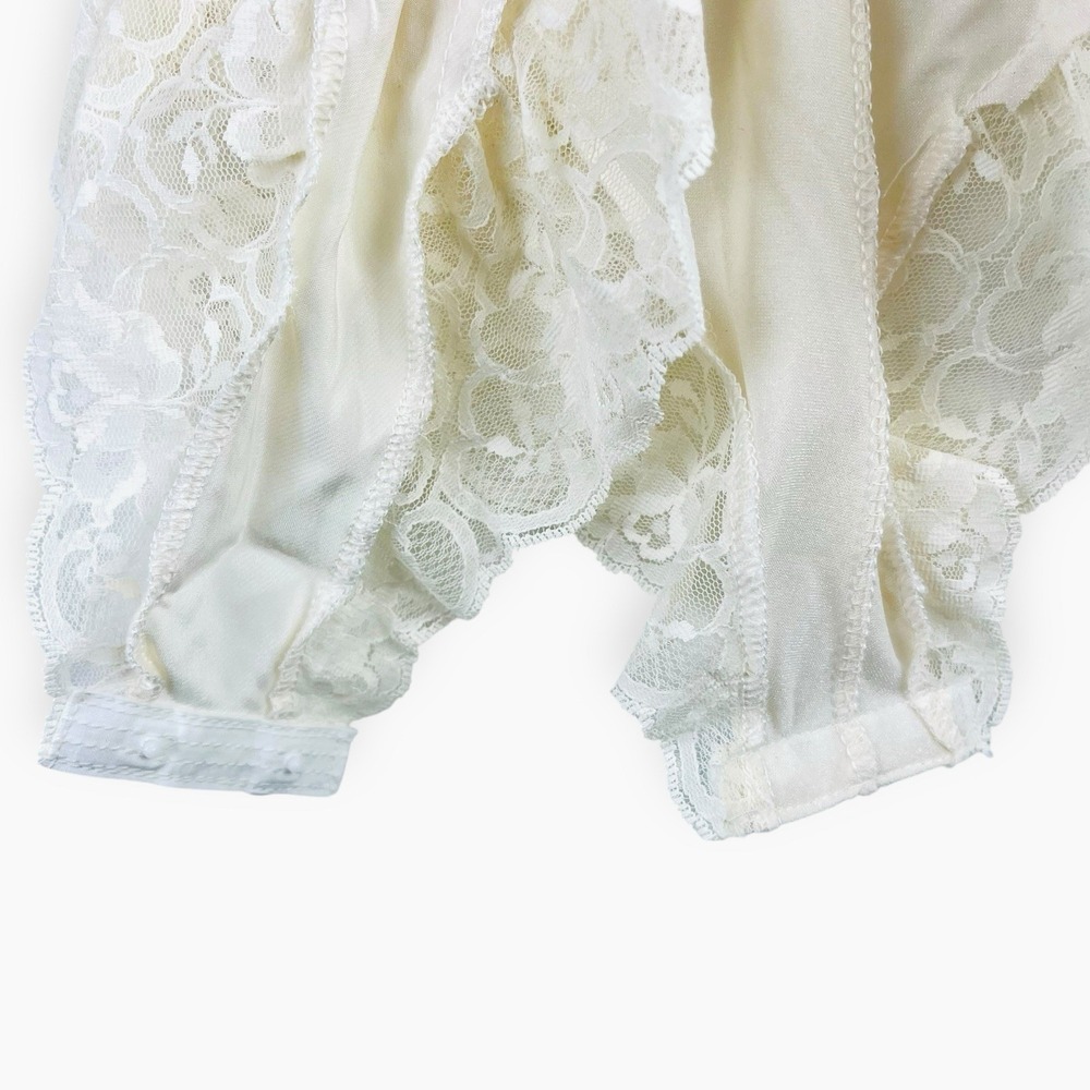 Vintage Shirley of Hollywood Ivory Bodysuit Off White Lace Lingerie Teddy Bridal - Picture 4 of 8